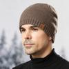 Men's Double-Layer Knitted Wool Hat for Autumn/Winter - Velvet Lined for Warmth and Cold Protection