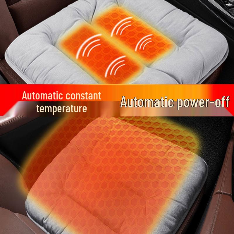 Plush Heated Car Seat Cushion - Winter Warm Fleece-Lined Thickened Cushion