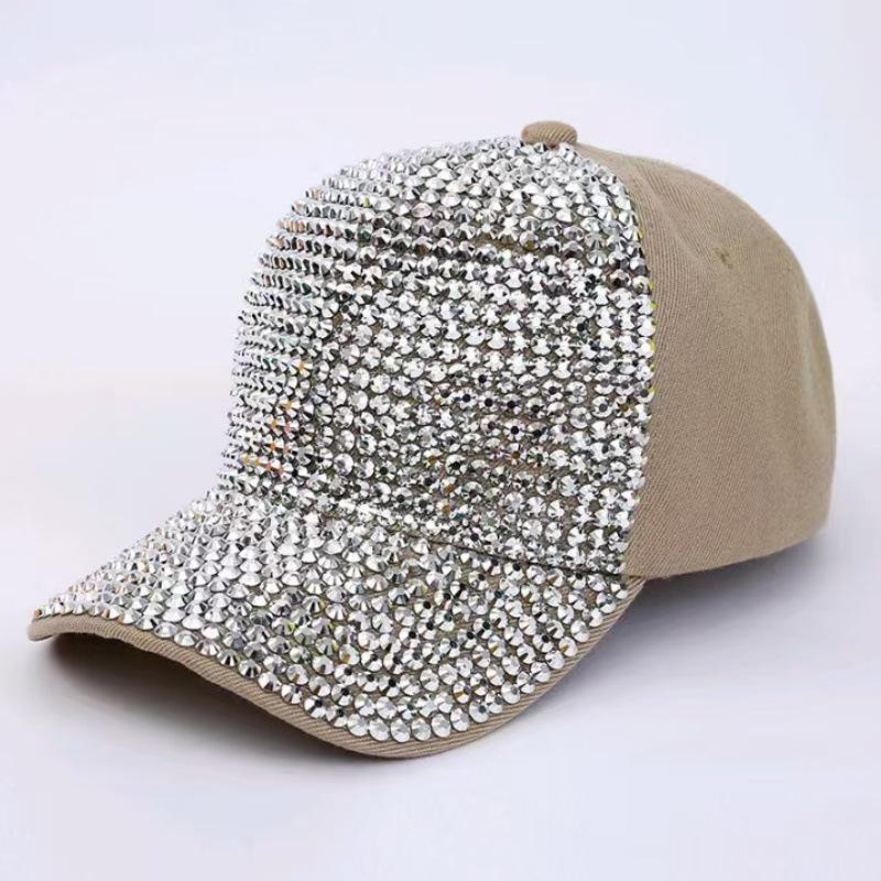 Retro Women's Rhinestone Baseball Cap: Stylish Travel Sunscreen Hat