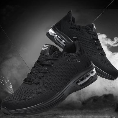 38-47 Vyriški juodi sportbačiai Vasariniai kvėpuojantys bėgimo bateliai Laisvalaikio batai sportbačiai Moteriški didelių dydžių sportbačiai