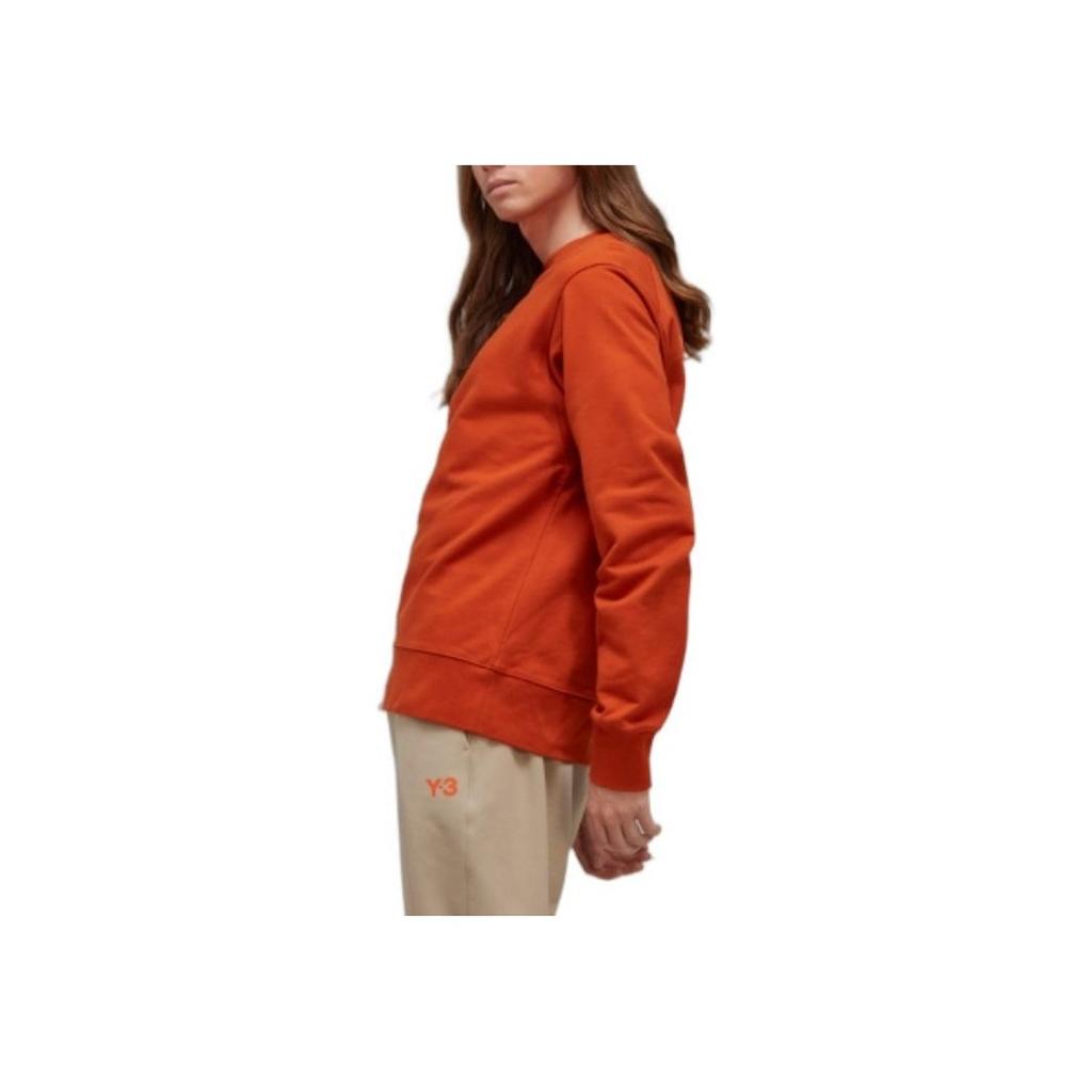 Y-3 FW22 Solid Color Large Logo Crew Neck Sweatshirt Men Sweatshirt Fox-Red HT2294