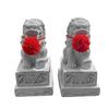 Town House Cement Stone Lion Pair - Mini Mythical Door-Guard Ornaments for New Year