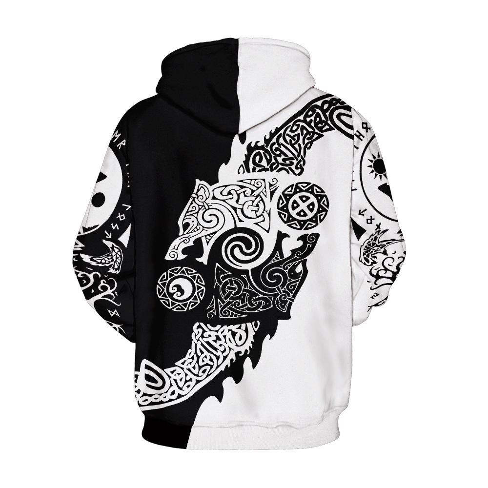 Wikinger-Krieger 3D-Druck Hoodie: Herren Trendiger Pullover Sweatshirt 2025 Edition