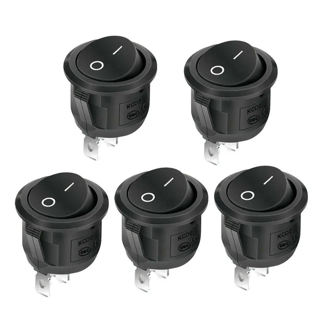 

Rocker Switch SPST 2 Pin On/Off 12V 10A/125V 6A/250V Round Toggle Switch, For Car Boat Marine RV Automotive Truck Motorcycl U6G3