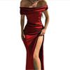 2022 Europäisches & Amerikanisches Society-Glitzer-Abendkleid mit Ein-Schulter-Träger und Sexy Schlitz