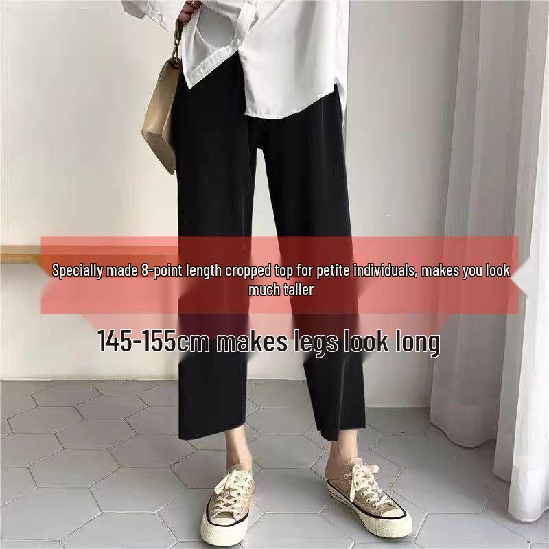 

Women s Summer Ice Silk Wide-Leg Pants with Lace Trim by Yamamoto XL (116-125 lbs)