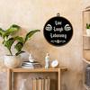 KLYTINK Gothic Skull Round Wall Art,Dark Humor-Live Laugh Lobotomy-Canvas Hanging Decor, Punk Rock Alternative Quote Sign for Bedroom, Office, Dorm