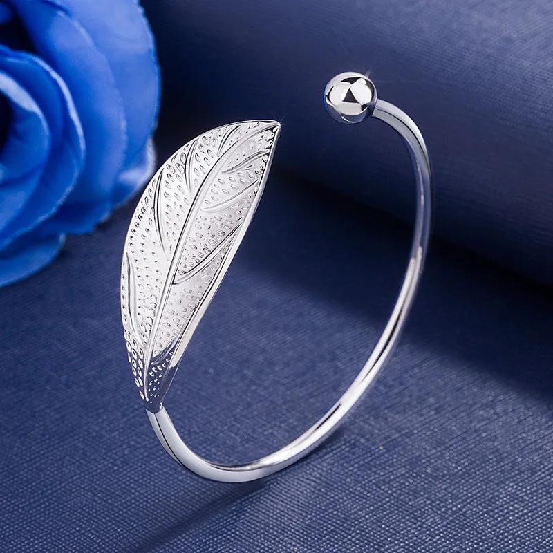 925 Silver Original Bracelets For Women Luxury Designer Peacock Opening Screen Bangle Party Wedding Accessories Jewelry