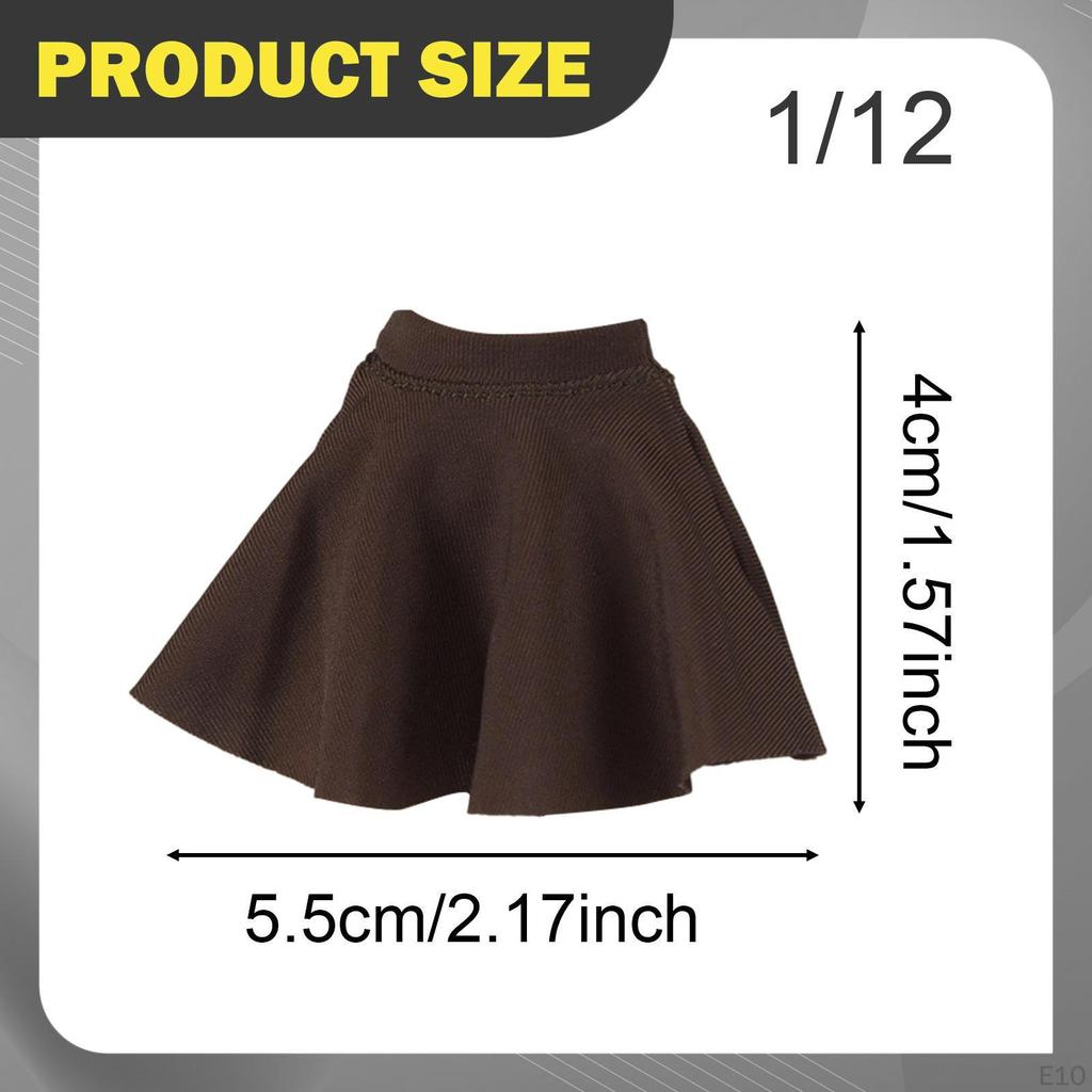 1/12 Action Figure Clothes Doll Short Skirt Fits 6 inch Female Figures Body Miniature