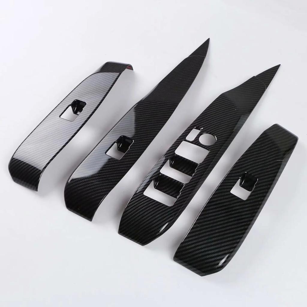 4PCS Carbon Fiber Glass Switch Decorative Cover for Toyota Camry 2018  8th Lift  Styling Accessories