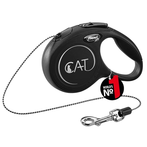 Flexi New Classic Cord XS (Under 8kg), 3m, Black [Cat Leash]
