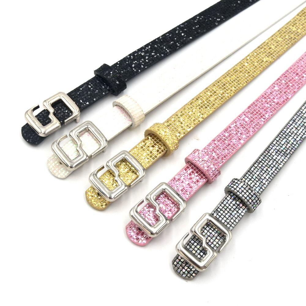 Bling Bling Sparkling Rhinestone Belt Versatile Luxury Brand Design S-shaped Buckle Belt Glitter Vintage PU Leather Belt