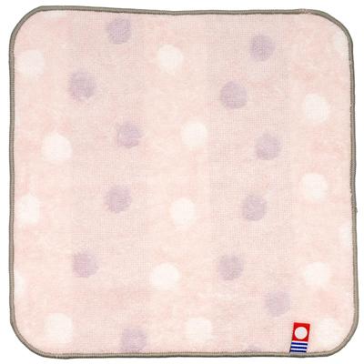 Nishio Imabari Towel Certified Hand Towel, Made In Japan, 100% Cotton, 20cm, Double-Sided Pile, Absorbent, Polka Dot Pattern, Pink, Gift, Present
