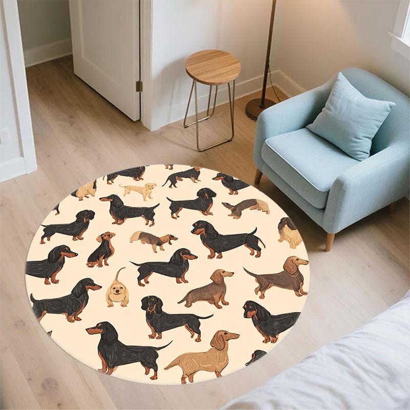 Cartoon Rabbits Pattern Round rug,Carpet Rug for Living Room Bedroom Playroom ,Non-slip Floor Mat,Holiday Gifts and Birthday Gifts.
