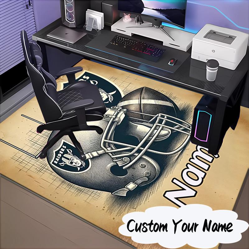 Custom Name Rider's Shield Emblem Rug for Living Room, Game Rooms, Office, Bedroom, Floor Mat Playful Design, Fan Gifts Christmas Decor