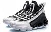 Li Ning Non slip Lightweight Mid top Vintage Basketball Shoes Men's Black White AGBP127-1