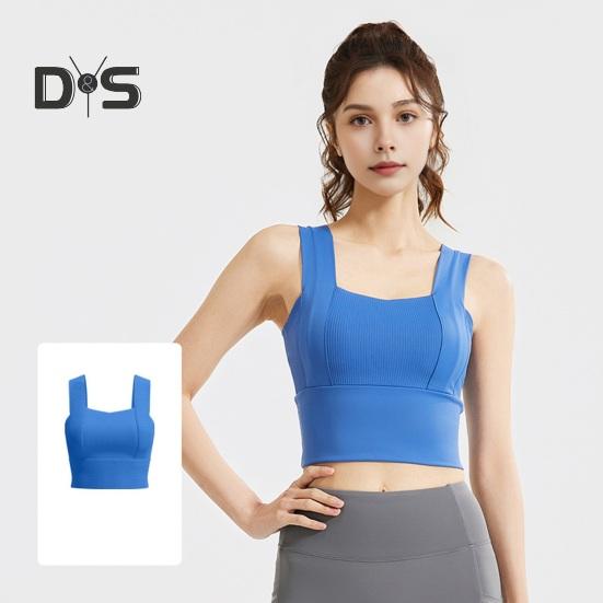 Dámská sportovní podprsenka se čtvercovým výstřihem, polstrovaný cvičební crop top s vestavěnou podprsenkou pro jógu, posilovnu, fitness, běh