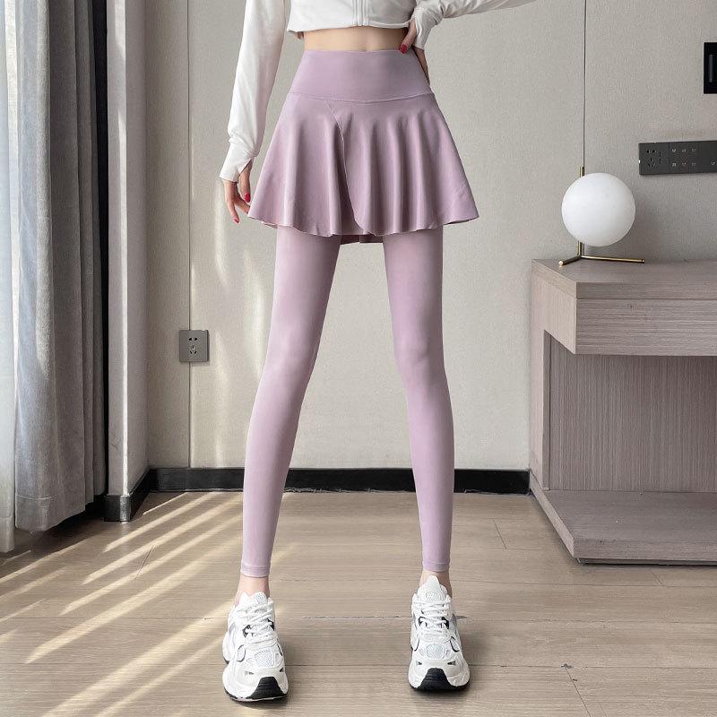 

Женский костюм для йоги Осень/Зима 2024: Комплект куртки и юбки-брюк для фитнеса пилатес класса хай-энд XL