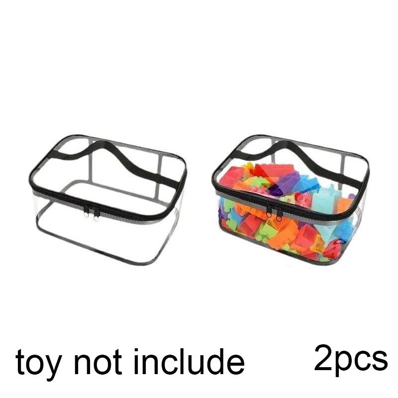Transparent Pvc Zipper Toy Storage Bag Large Capacity Puzzle And Block Organizer For Toy And Building Block Storage