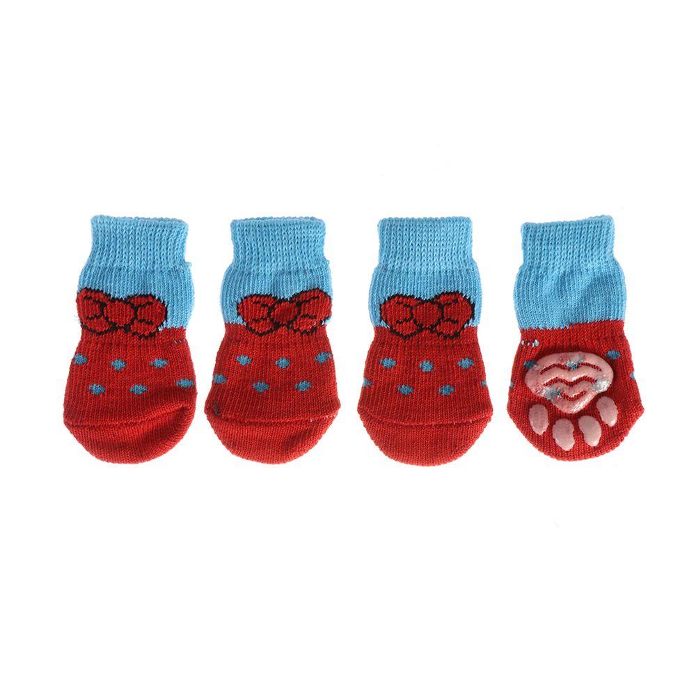 4Pcs/set Fashion Cats Shoe Pet Supplies Dog Shoes Puppy Boots Knitted Socks Anti-Slip