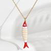 Cute Exquisite Colorful Fish Pendant Necklaces For Women Girls  Stainless Steel Necklace Summer Beach Jewelry Gift
