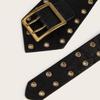 Verstellbarer Damen-Taillengürtel Metallschnalle Breiter Bund Vintage Nieten Gürtel Damenmode
