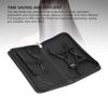 4pcs Hair Extension Tools with Pliers Wire Loop Beading Hook Needle Small Scissors Storage Bag Professional Microlink Tool Kit Black