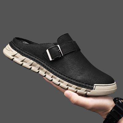Chaussures Homme Été Sandales Homme Extérieur Cuir Respirant Sandales Homme Cuir Fait Main Sandales de Plage Homme Sandales Décontractées