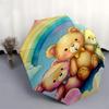 Teddy Bears, Rainbow- Automatic Umbrella, Four Seasons Portable Folding Umbrella, Suitable for Men and Women, Travel, Daily Compact Umbrella