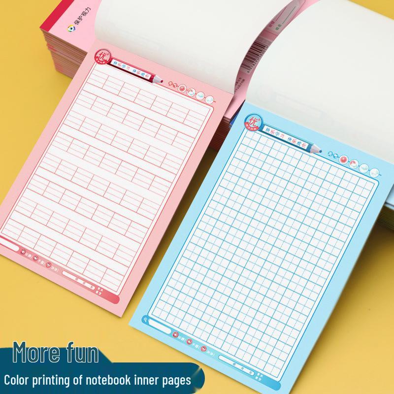 32K Blue & Pink Vertical Flip Homework Notebook with Cover for Primary School & Kindergarten | Free Shipping