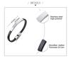 Custom Thin Men's Leather Bracelet Stainless Steel  Bar Engraved Name ID Tags Classic Style DIY Size