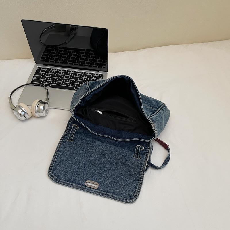 Vintage Denim Bag Women's Large Capacity Shoulder Bag Commuter Tote Bag