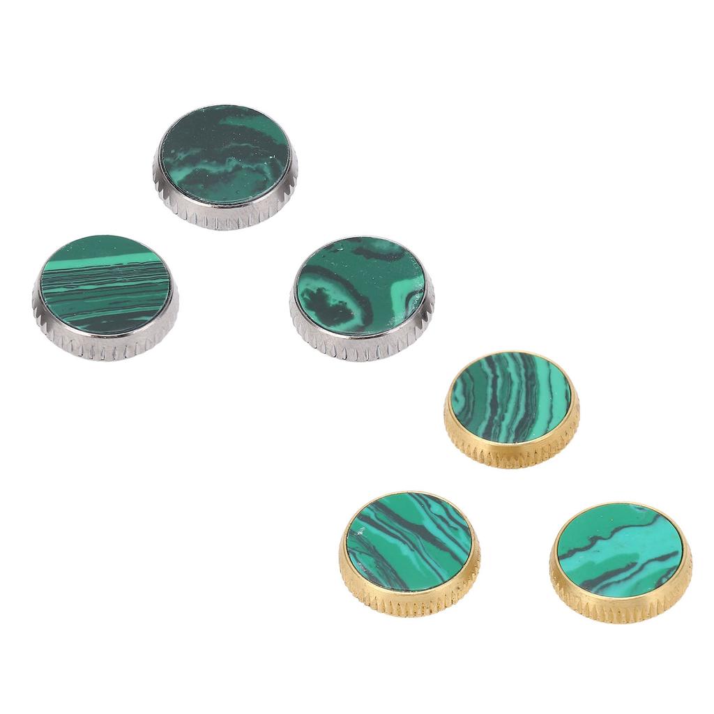 3 Pcs Trumpet Valve Cap Embedded Green Standard Metal Finger Button Trumpet Valve Replacement Parts