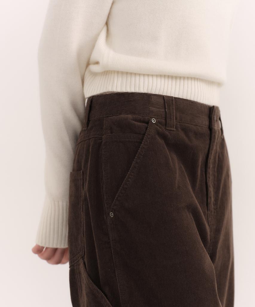 MUSINSA STANDARD WOMAN 11W Corduroy Wide Carpenter Pants [Brown]