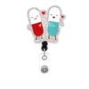 Metal Medical Rhinestone Enamel Pill Nurse ID Badge Reel for Nurse Accessories