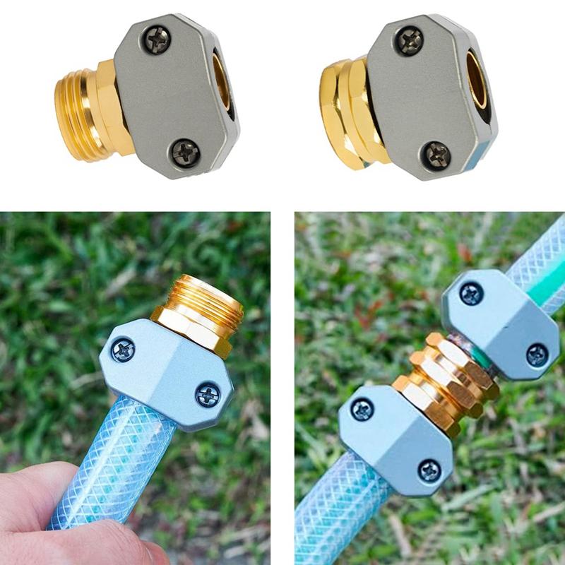 A96I-Garden Hose Repair Kit, Aluminum Alloy Garden Hose End Mender,Fit 5/8In&3/4In Garden Hose Connector,With 4 Hose Washers
