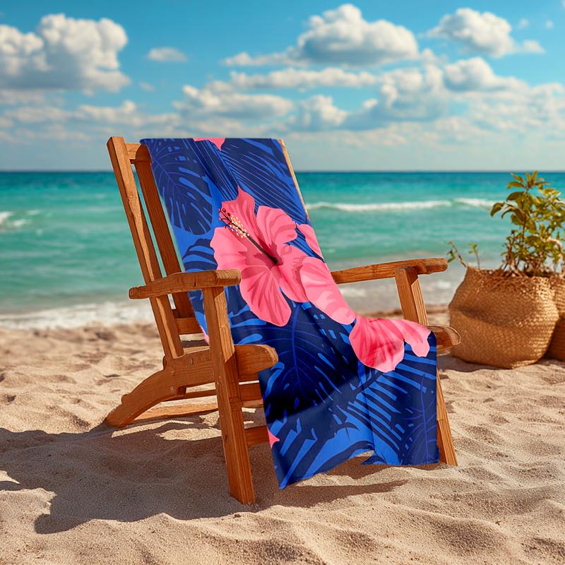 1Pc Tropical Floral Beach Towel Quick Dry Multiuse For Beach Pool Gym Yoga Home Travel Christmas Halloween Xmas Gift Eg16