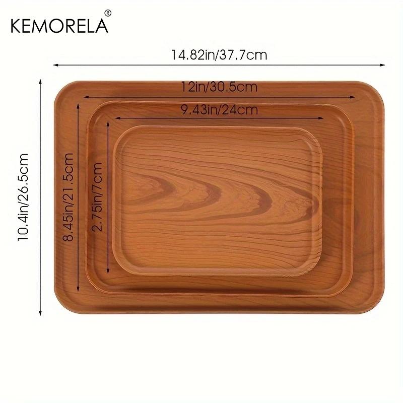 Pallet Rettangolare Nordico in Plastica Colori Legno Imitazione Vassoio Frutta Caffè Vassoio Portaoggetti Piatto da Pranzo Vassoio da Servizio per la Casa Vassoio da Tè