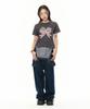 VIDEO JOCKEY Striped Ribbon T-Shirt [Charcoal]