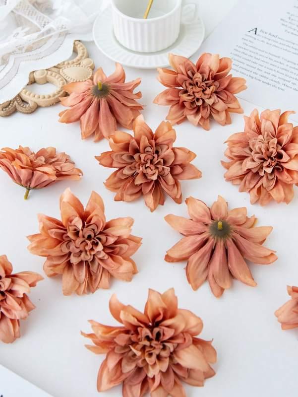 5/10Pcs Fake Plants Artificial Flowers Heads Silk Blooming Roses Wedding Home Room Decor DIY Garland Material Simulation Cheap