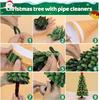 Pipe Cleaners for Making Christmas Tree, 300pcs Pipe Cleaners, 200pcs PomPoms, 1 Foam Cylinder, 1 Christams Card and 1 Bag Pearl