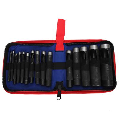 Kožený děrovač Děrovací sada Ergonomická řemeslná kolekce Ocelové ruční nástroje 15 ks (3-25 mm)