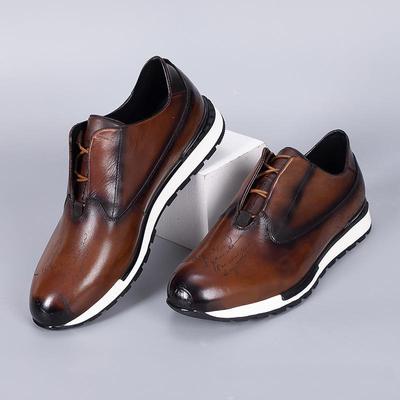 Classic Brand Designer Business Casual Sneaker Shoes for Men Leather Lace-up Basic Outdoor Footwear Daily Flat Oxfords