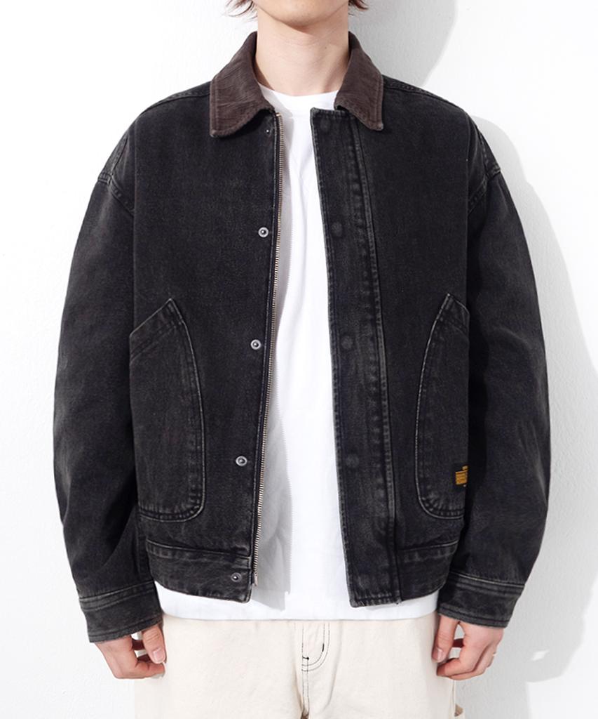 Qt8 Garments Rg Denim Placket Trucker Jacket (Black)