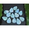 12X16MM Blue Larimar Natural Cabochon Pear Loose Gemstone Lot 13Pcs 102Cts. A-56