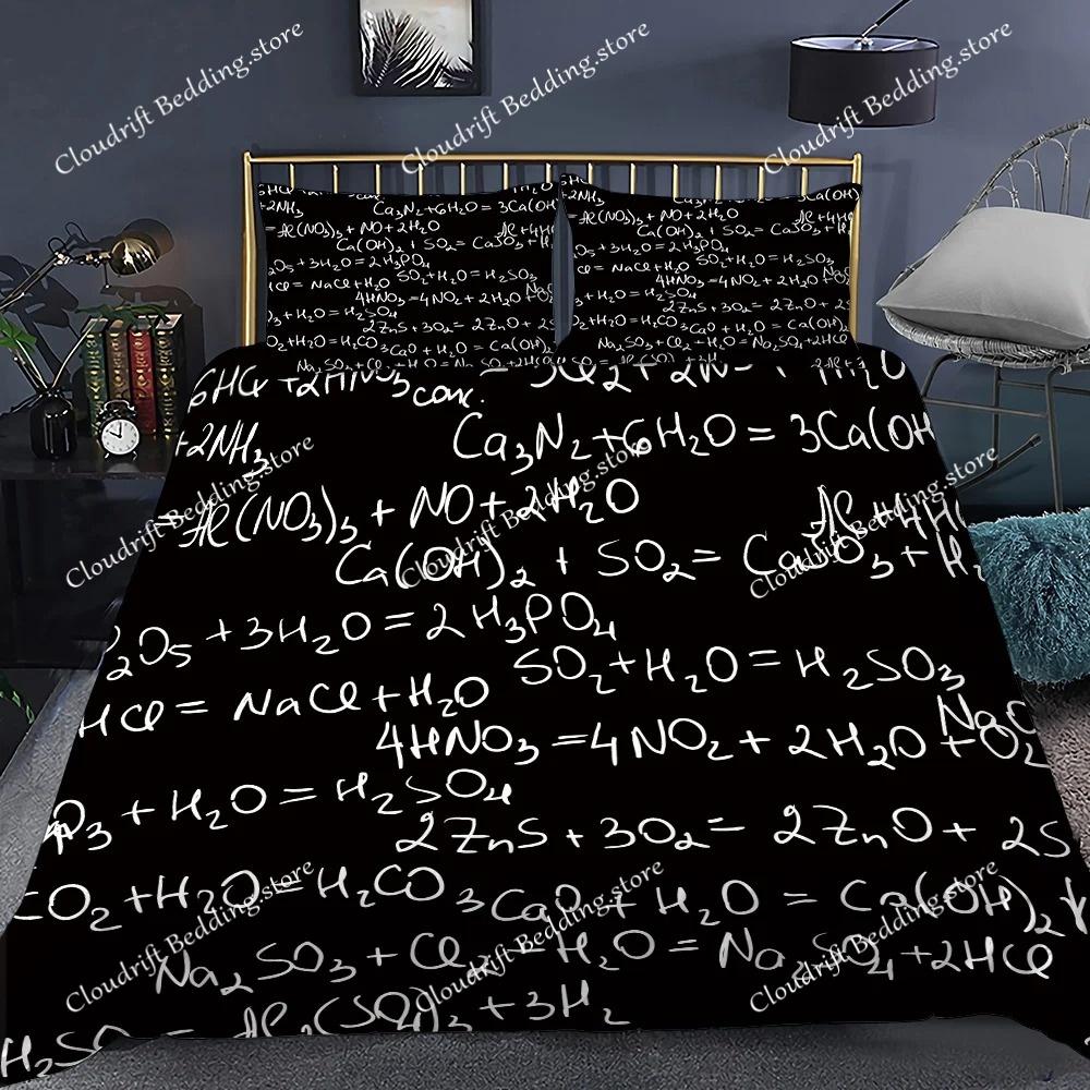 Mathematical Formula Duvet Cover Set King Queen Full Size microfiber Bedding Set for Kids Teens Comforter Cover with Pillowcase