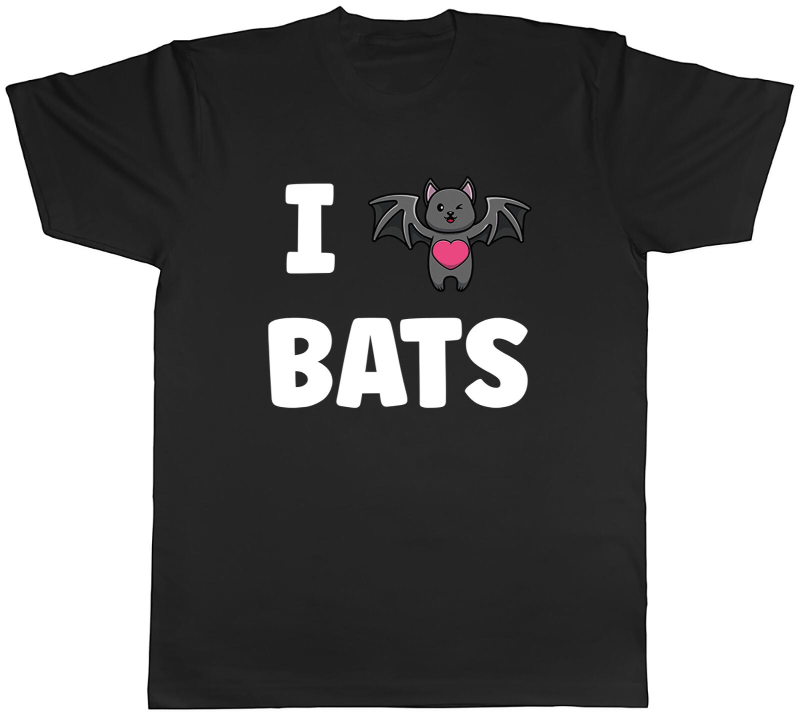 I Love Bats Mens T-Shirt Flying Nocturnal Winged Funny Vampire Tee Gift XXXXL