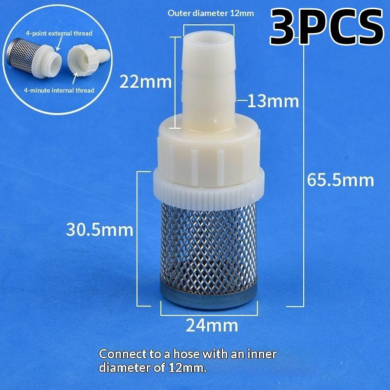 1/3Pcs 4mm 6mm 8mm 10mm 12mm 14mm 16mm 20mm Hose Stainless Steel Filter For Fish Tank Aquarium Garden DIY Accessories