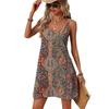 2025 Women's Bohemian V-Neck Wrap Dress with Open Back and Tassels for Music Festivals