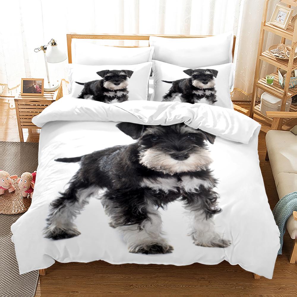 Roztomilý pes Luxusní ložní souprava 3D tisk Pro dospělé Dítě Twin Single Queen King Full Size Ložnice Zvíře Kreslený Set povlaku na přikrývku